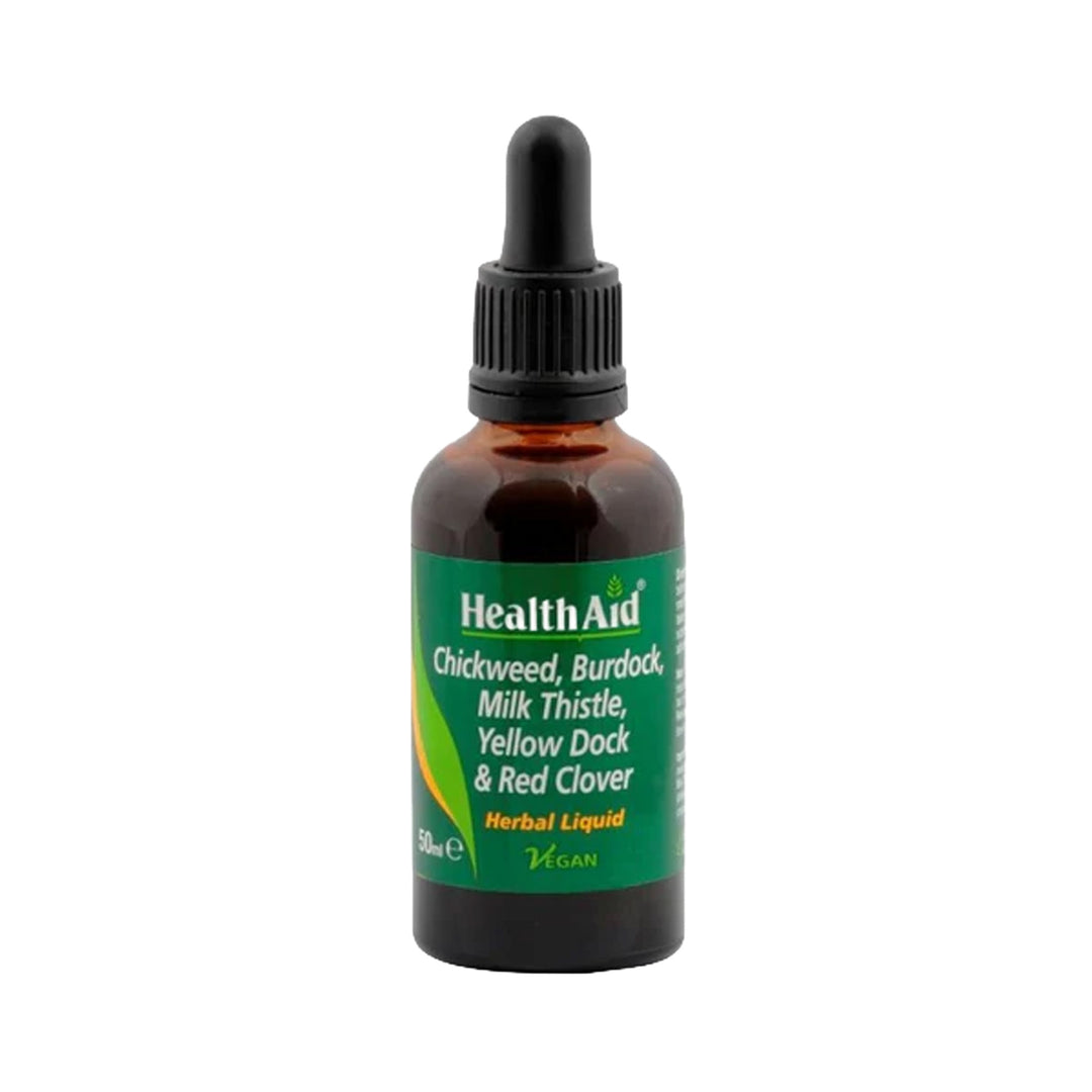 Health Aid Chickweed,Burdock, Milk Thistle,Yellow Dock, & Red Clover - Psoriasis formula liquid 50ml – Prime Health Shop Malta