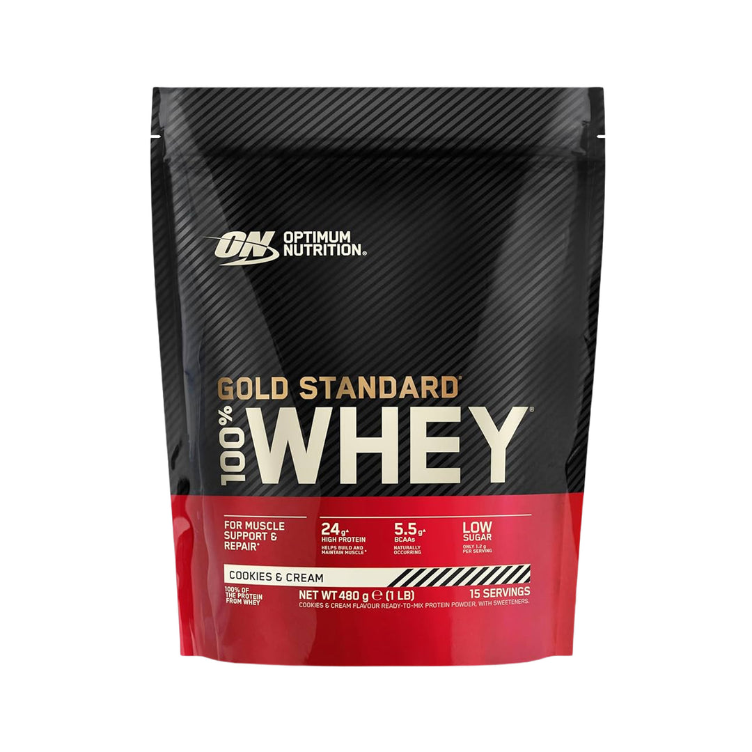 Optimum Nutrition Gold Standard 100% Whey Protein Powder Cookies &amp; Cream 480g