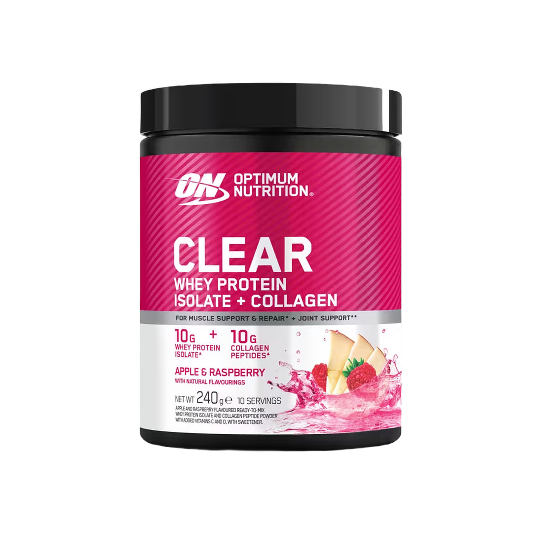 Optimum Nutrition Clear Whey Protein Isolate + Collagen Apple &amp; Raspberry 240g