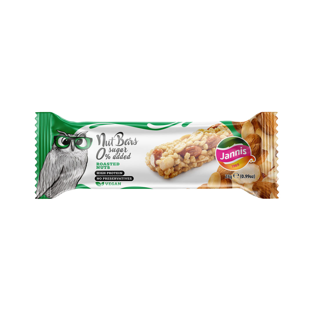 Jannis Nut Bars 0% Sugar added Roasted Nuts 28g – Prime Health Shop Malta