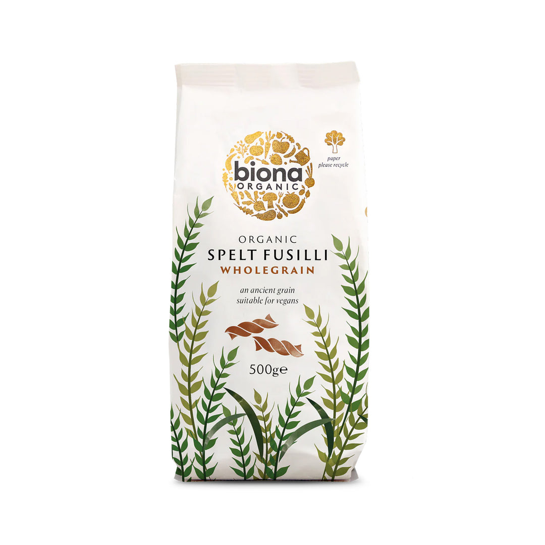Biona Organic Spelt Wholegrain Fusilli 500g – Prime Health Shop Malta