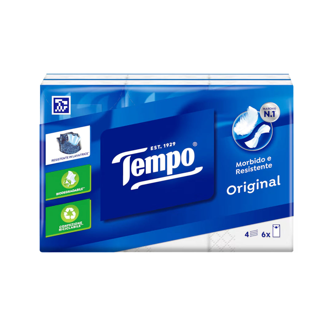 Tempo Hanky Classic Single Pk x 6 - Prime Health Shop Malta