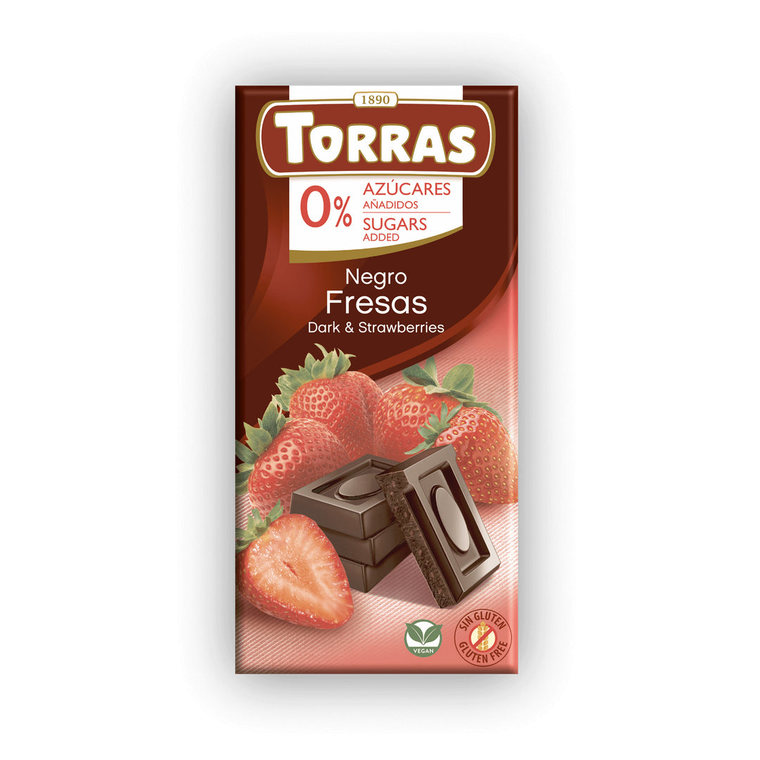 Torras Sugar Free Dark &amp; Strawberries Chocolate 75g – Prime Health Shop Malta