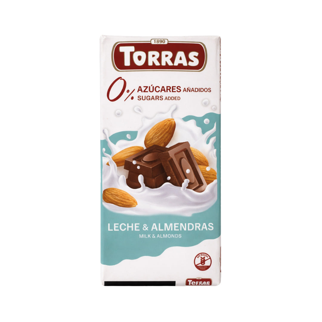 Torras  Sugar Free  Milk &amp; Almonds Chocolate 75g – Prime Health Shop Malta
