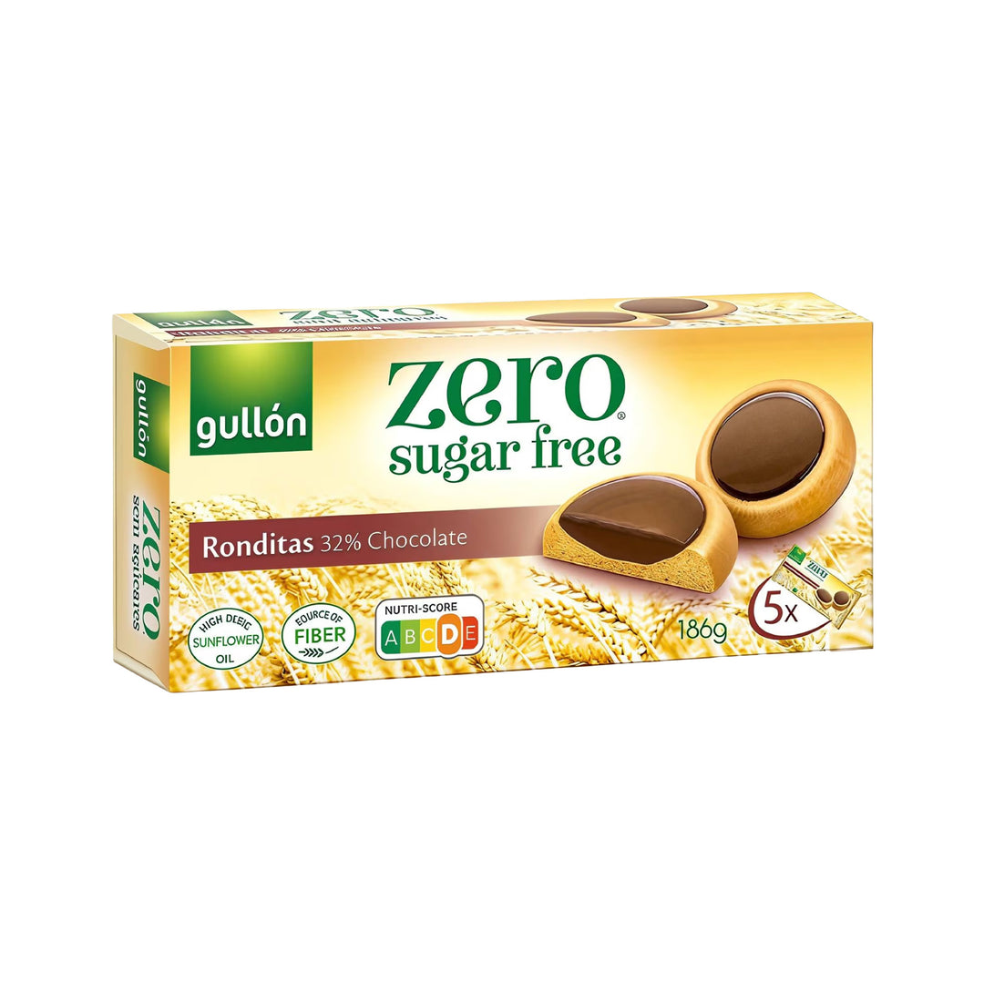 Gullon Zero Sugar Free Ronditas  Diet Nature  Chocolate  biscuits  186g – Prime Health Shop Malta