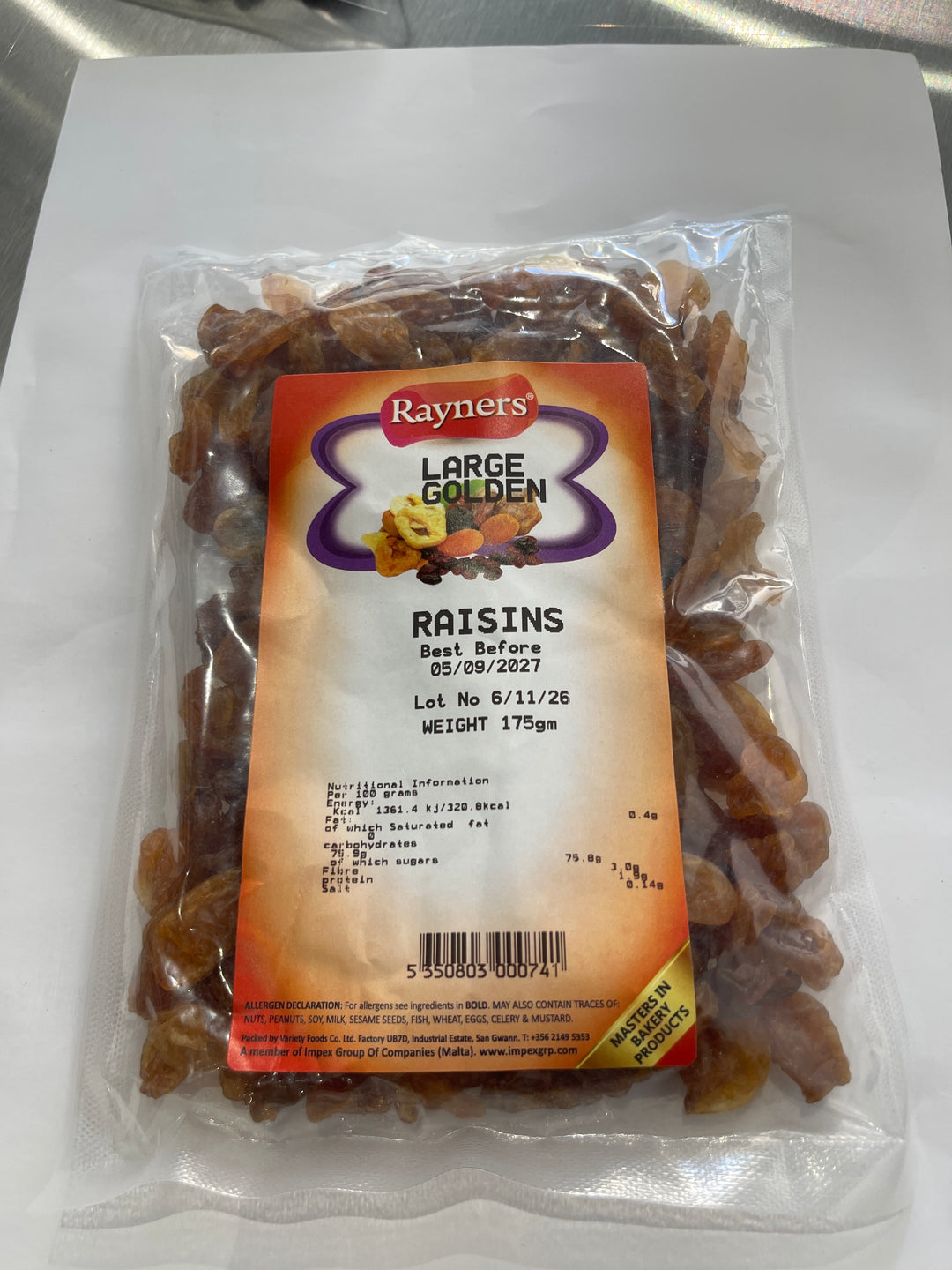 Rayners Large Golden Raisins 175g - Prime Health Shop Malta
