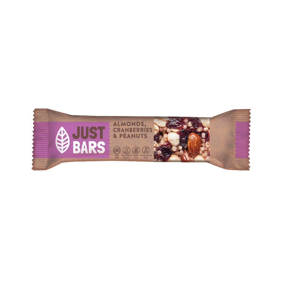 Just Bars Almonds Cranberries &amp; Peanuts 40g – Prime Health Shop Malta