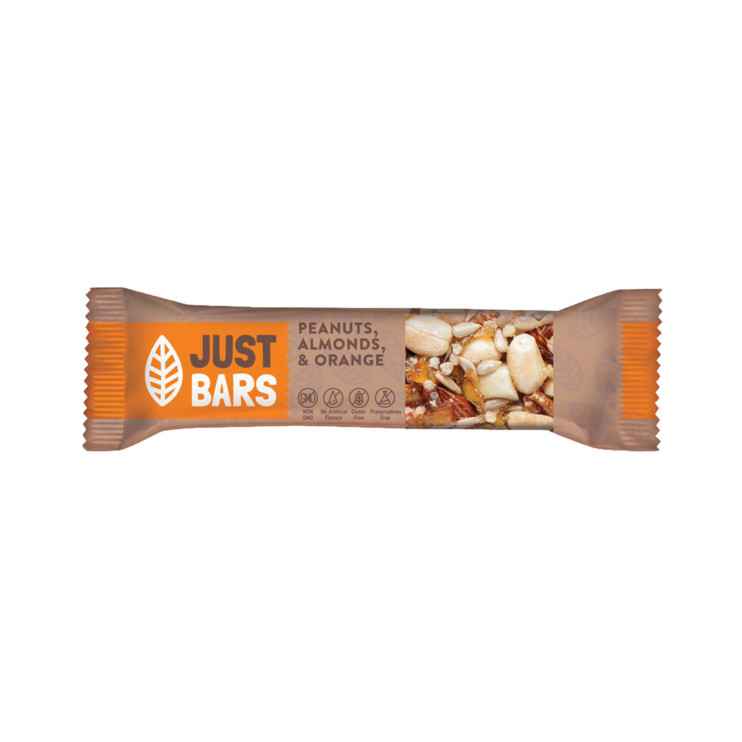 Just Bars Peanuts, Almonds &amp; Orange 40g – Prime Health Shop Malta