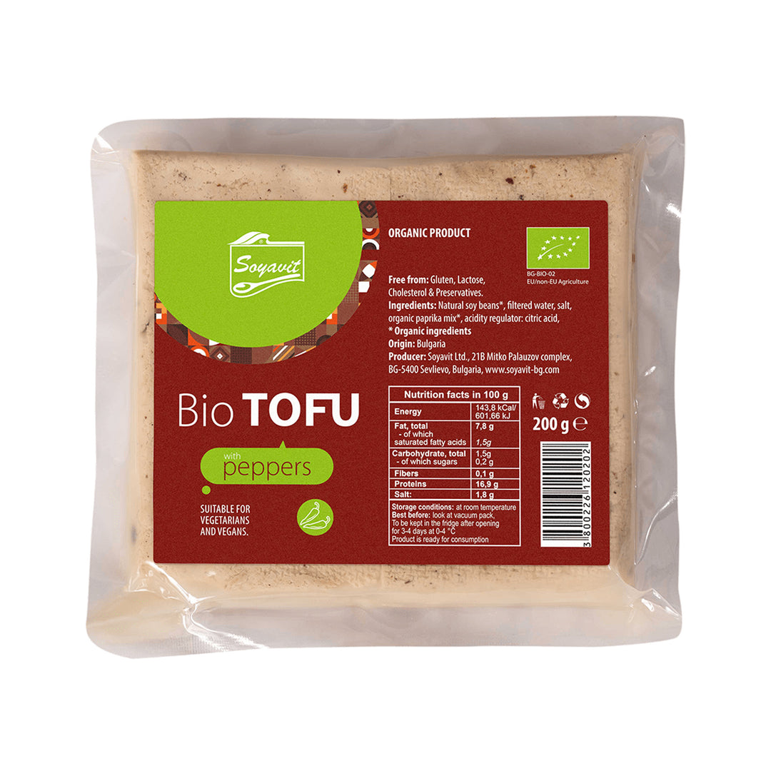 Soyavit Bio Tofu 200g  - Peppers – Prime Health Shop Malta