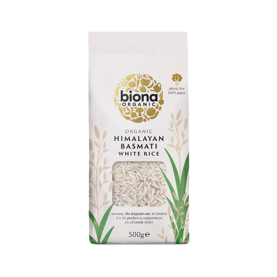 Biona Organic Himalayan Basmati White Rice 500g – Prime Health Shop Malta