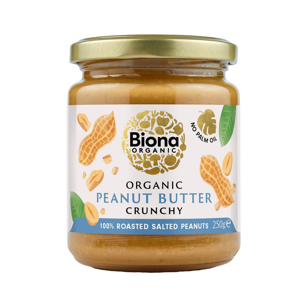 Biona Organic Peanut Butter Crunchy 250g – Prime Health Shop Malta