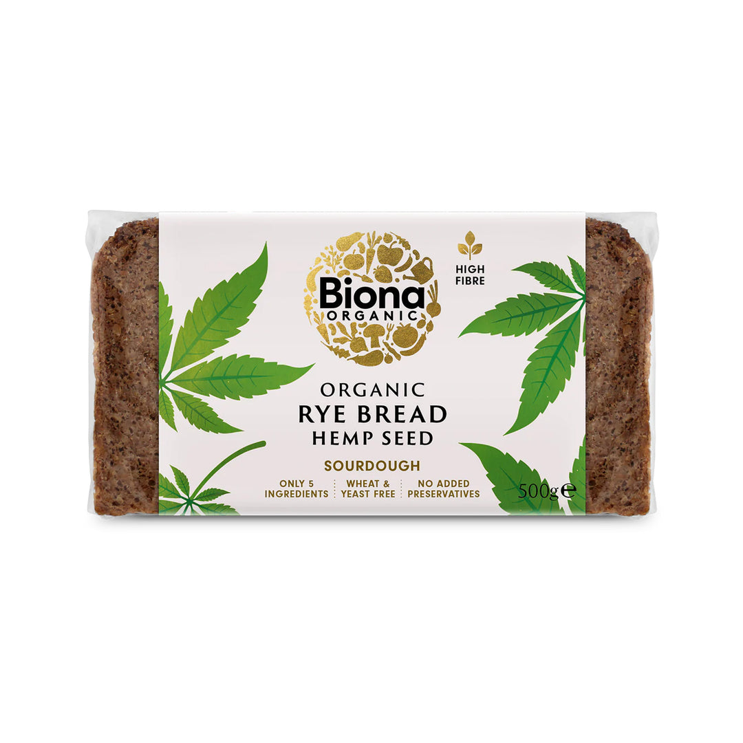 Biona Organic Rye Bread Hemp Seed 500g - sourdough – Prime Health Shop Malta