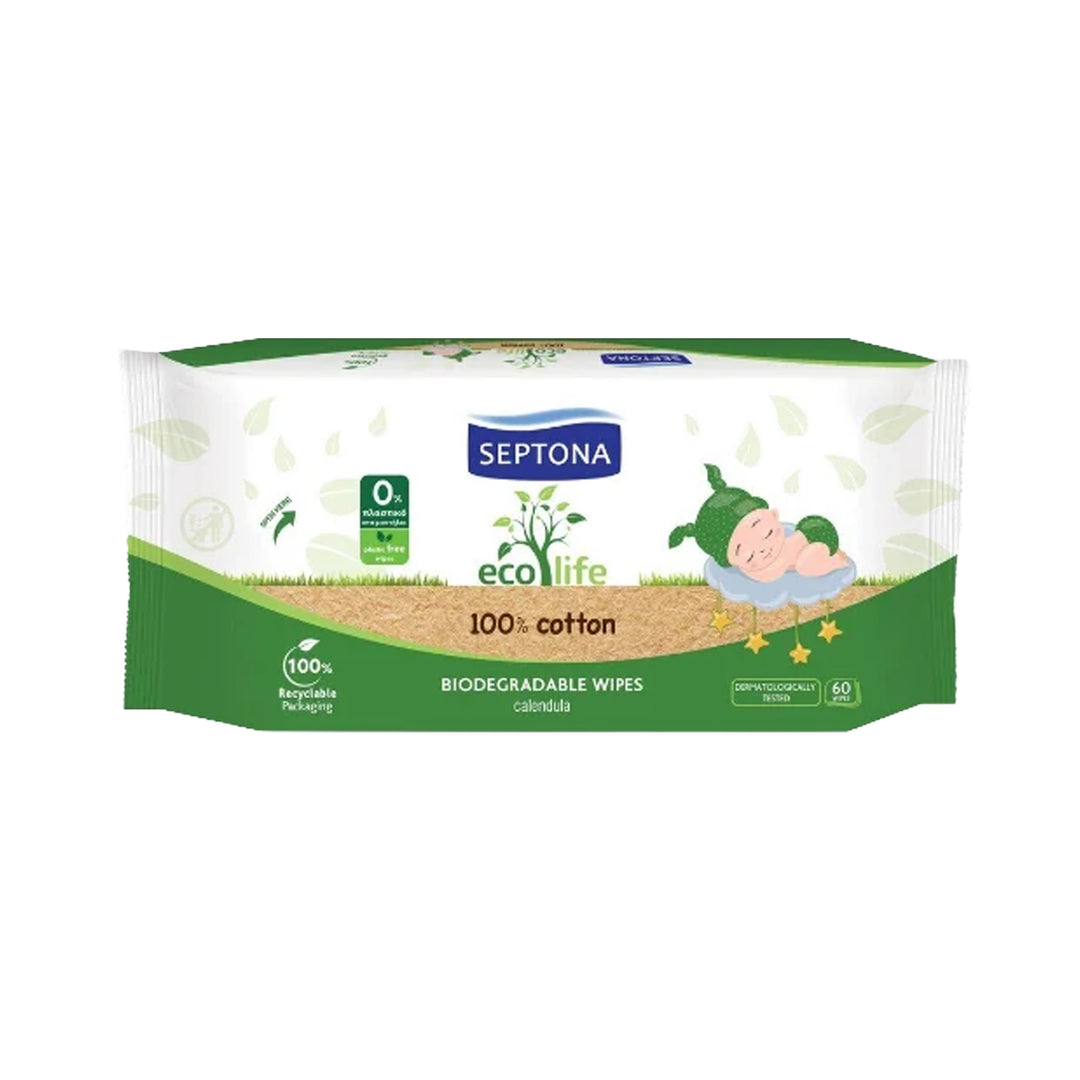 Septona 100% Cotton Biodegradable Wipes - Prime Health Shop Malta