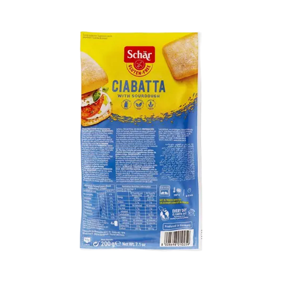 Schar Gluten Free Ciabatta with Sourdough 200g – Prime Health Shop Malta