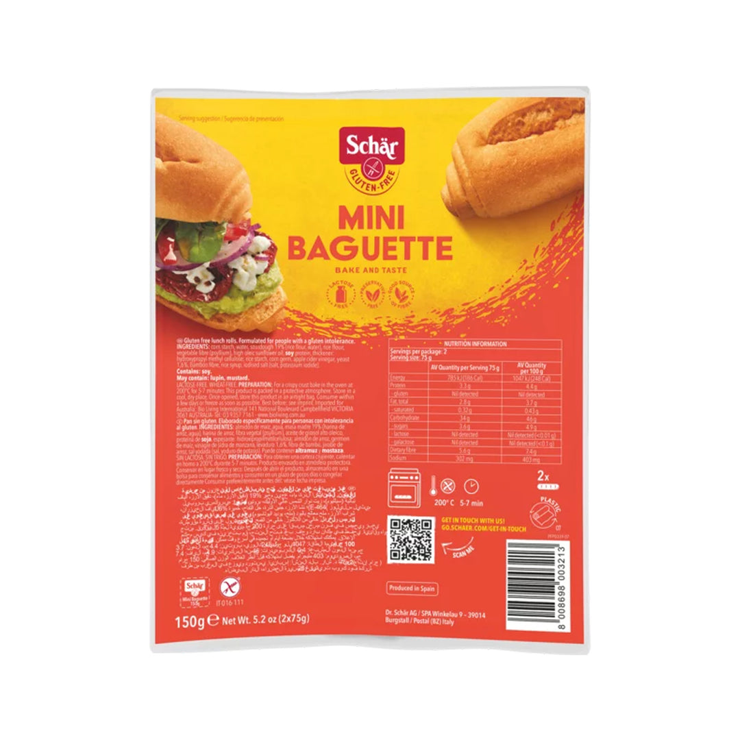 Schar Gluten Free Mini Baguette 150g – Prime Health Shop Malta